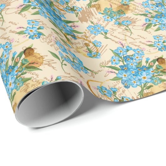 Blumenmuster Geschenkpapier (Rolleneckpunkt)