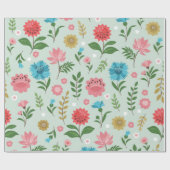 Blumenmuster Geschenkpapier (Flach)