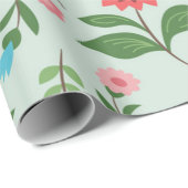Blumenmuster Geschenkpapier (Rolleneckpunkt)