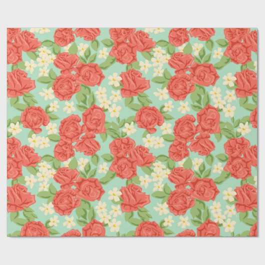 Blumenmuster Geschenkpapier (Flach)