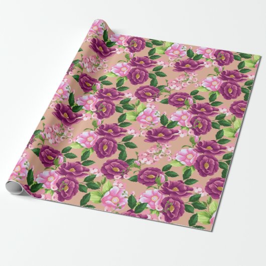 Blumenmuster Geschenkpapier (Ungerollt)