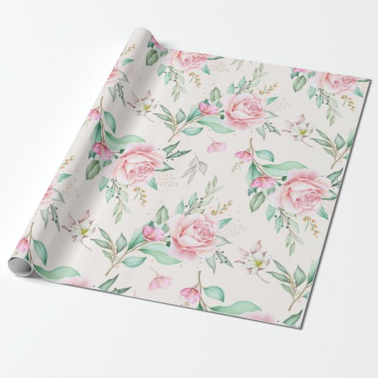 Blumenmuster Geschenkpapier (Ungerollt)