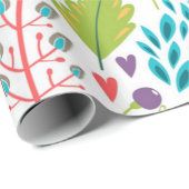 Blumenmuster Geschenkpapier (Rolleneckpunkt)