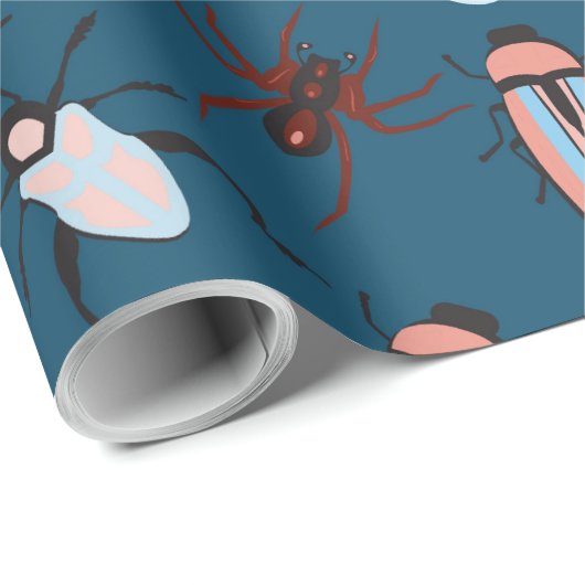 Blumenmuster Geschenkpapier (Rolleneckpunkt)