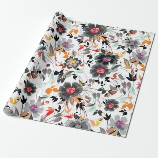 Blumenmuster Geschenkpapier (Ungerollt)