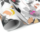 Blumenmuster Geschenkpapier (Rolleneckpunkt)