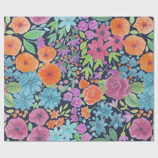 Blumenmuster Geschenkpapier (Flach)