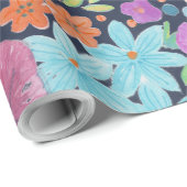 Blumenmuster Geschenkpapier (Rolleneckpunkt)