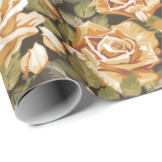 Blumenmuster Geschenkpapier (Rolleneckpunkt)