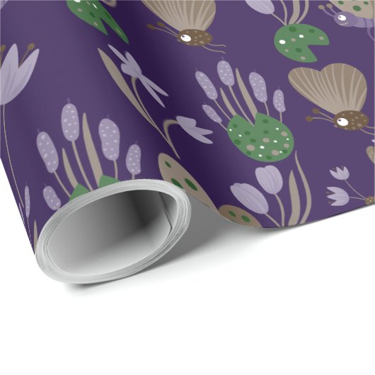 Blumenmuster Geschenkpapier (Rolleneckpunkt)