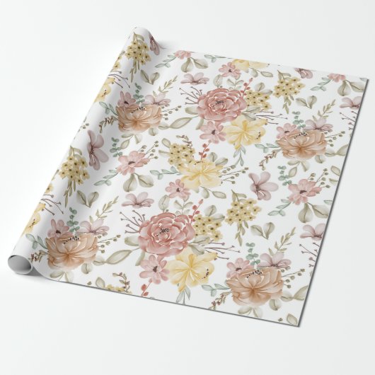 Blumenmuster Geschenkpapier (Ungerollt)