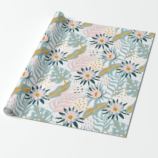 Blumenmuster-Geschenkpapier Geschenkpapier (Ungerollt)