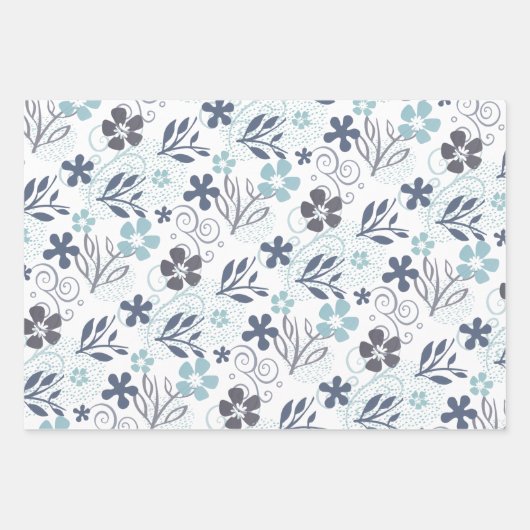 Blumenmuster Geschenkpapier Set (Vorderseite 2)