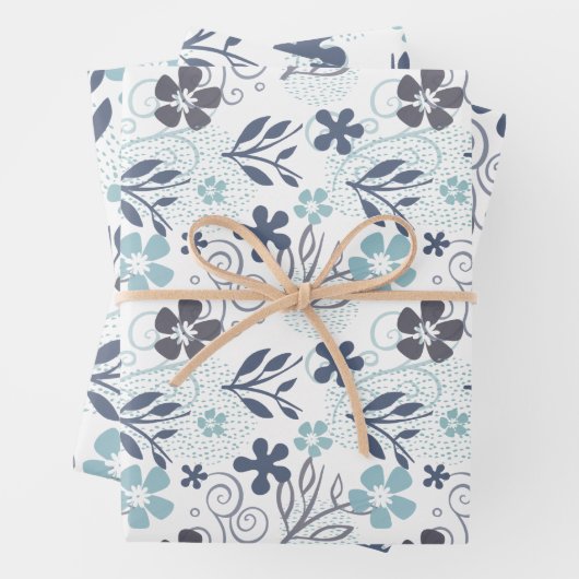 Blumenmuster Geschenkpapier Set (Beispiel)