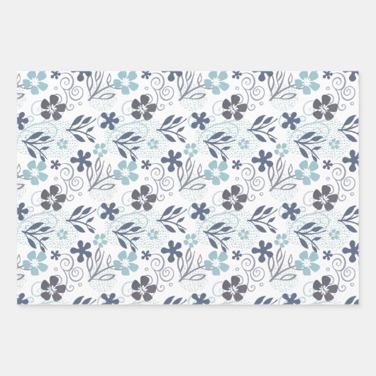 Blumenmuster Geschenkpapier Set (Vorderseite)