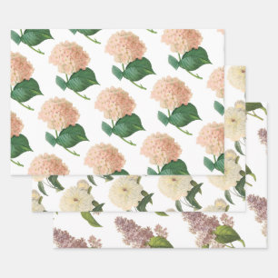 Blumenmuster Geschenkpapier Set