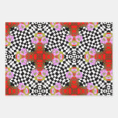 Blumenmuster Geschenkpapier Set (Vorderseite 3)