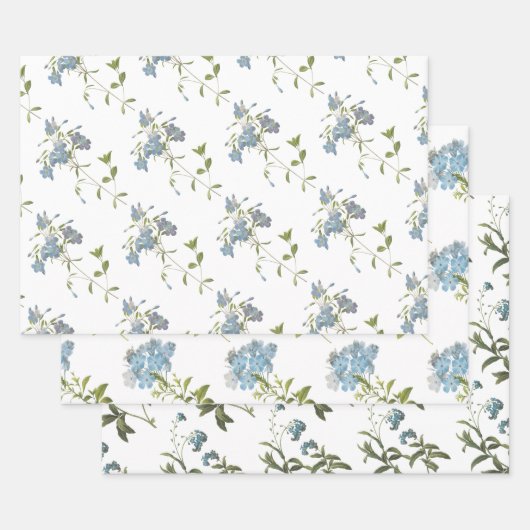 Blumenmuster Geschenkpapier Set (Set)
