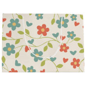 Blumenmuster-Geschenktasche Große Geschenktüte (Rückseite)