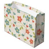 Blumenmuster-Geschenktasche Große Geschenktüte (Rückseite Schrägansicht)