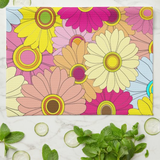 Blumenmuster Geschirrtuch (Gefaltet)