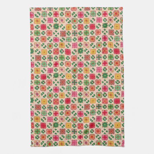 Blumenmuster Geschirrtuch (Vertikal)