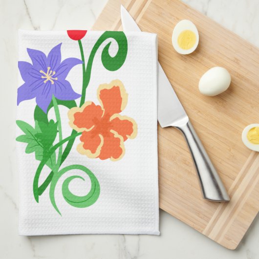 Blumenmuster Geschirrtuch (Viertel Falte)