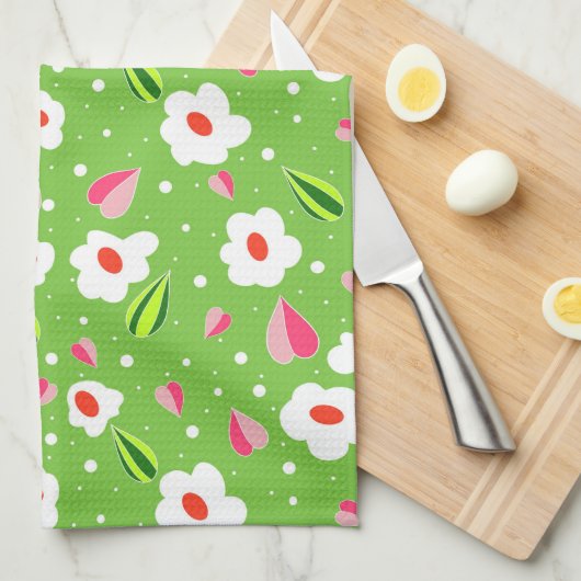 Blumenmuster Geschirrtuch (Viertel Falte)