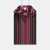 Blumenmuster, gestreift, Retro Geschenkanhänger (Vorderseite)