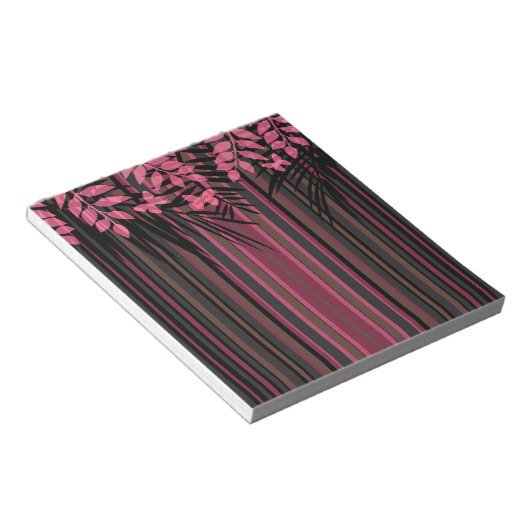 Blumenmuster, gestreift, Retro Notizblock (angewinkelt)