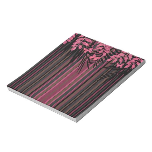 Blumenmuster, gestreift, Retro Notizblock (Rotiert)