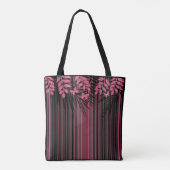 Blumenmuster, gestreift, Retro Tasche (Rückseite)