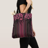 Blumenmuster, gestreift, Retro Tasche (Von Nahem)