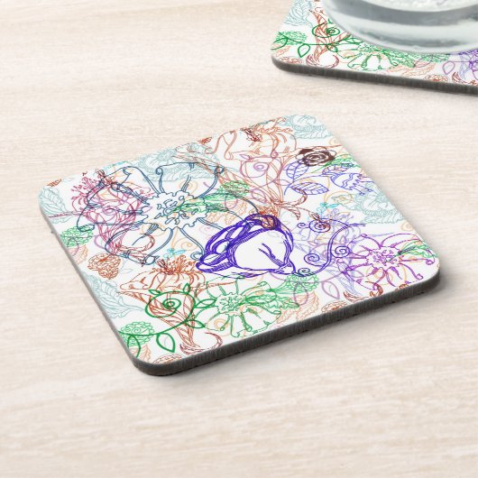 Blumenmuster Getränkeuntersetzer (Linke Seite)