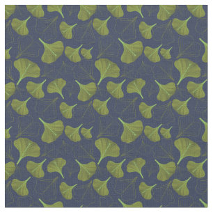 Blumenmuster Ginkgoblatt Blau Stoff