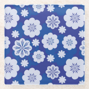 Blumenmuster Glasuntersetzer