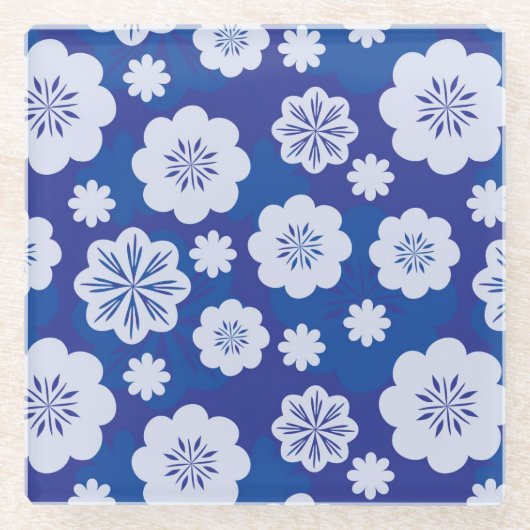 Blumenmuster Glasuntersetzer (Vorderseite)