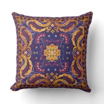 Blumenmuster Gold Lila Blau