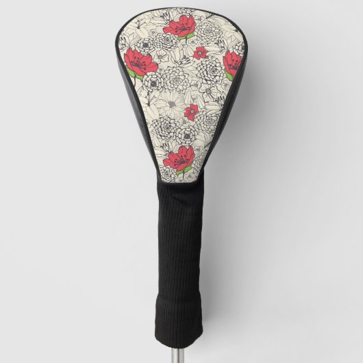 Blumenmuster Golf Headcover (Vorderseite)