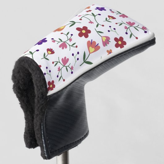 Blumenmuster- Golf Headcover (3/4 Vorderseite)