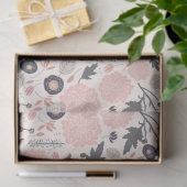 Blumenmuster Grau Pink Schwarz Seidenpapier (Geschenk)