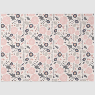 Blumenmuster Grau Pink Schwarz Seidenpapier
