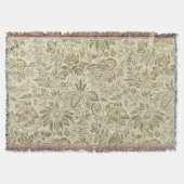 Blumenmuster Green Sage Antike Damaskus Decke (Vorderseite)