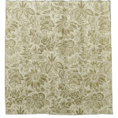 Blumenmuster Green Sage Antike Damaskus Duschvorhang (Vorderseite)