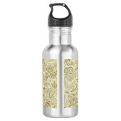 Blumenmuster Green Sage Antike Damaskus Edelstahlflasche (Rückseite)