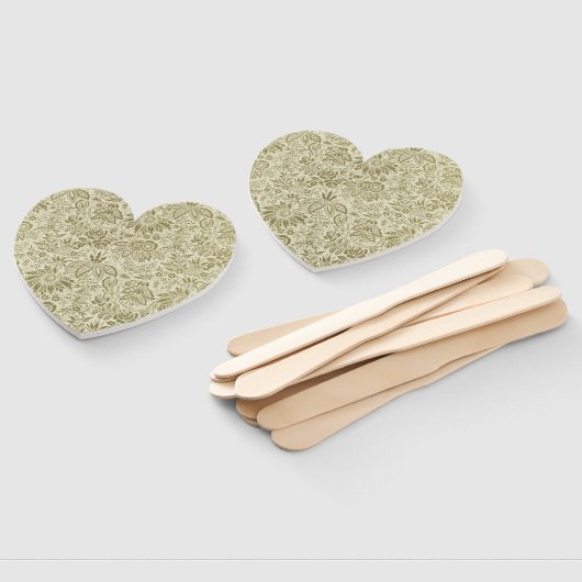 Blumenmuster Green Sage Antike Damaskus Fächer (Non-assembled)