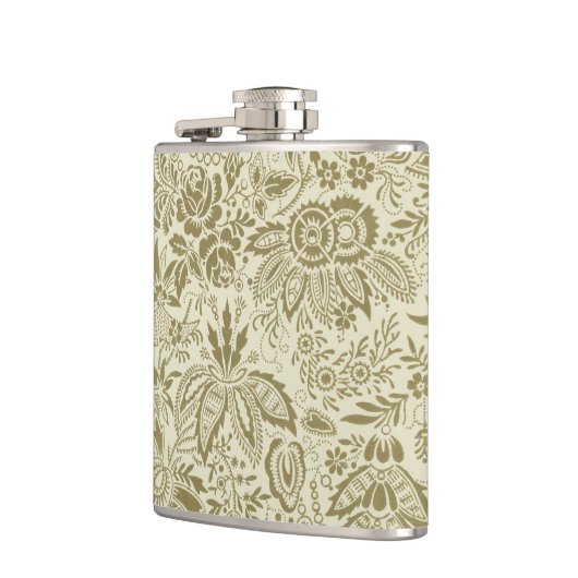 Blumenmuster Green Sage Antike Damaskus Flachmann (Links)