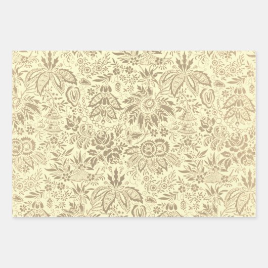 Blumenmuster Green Sage Antike Damaskus Geschenkpapier Set (Vorderseite 3)