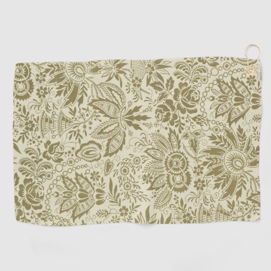Blumenmuster Green Sage Antike Damaskus Golfhandtuch (Horizontal)