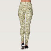 Blumenmuster Green Sage Antike Damaskus Leggings (Rückseite)